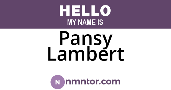 Pansy Lambert
