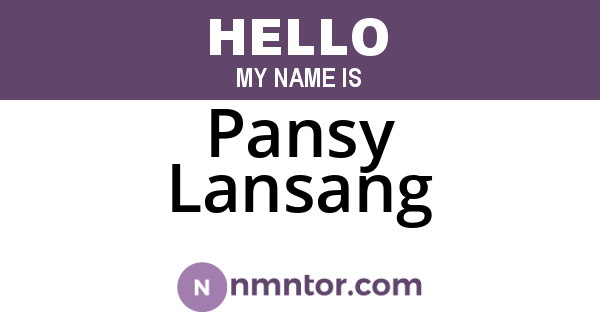 Pansy Lansang