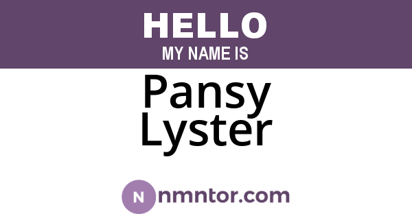 Pansy Lyster