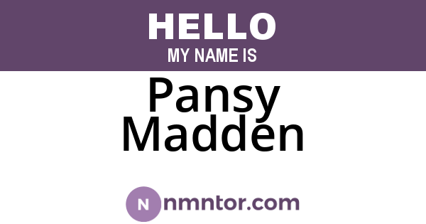 Pansy Madden