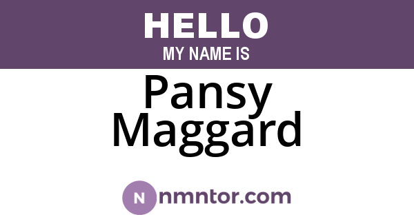 Pansy Maggard