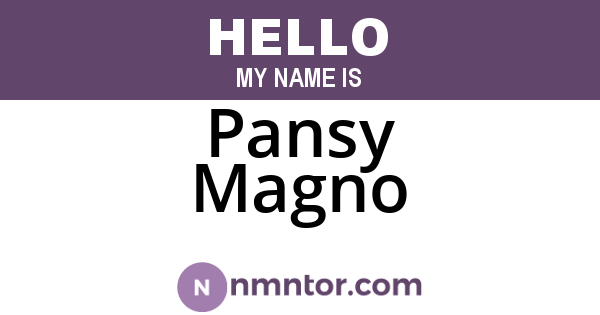 Pansy Magno