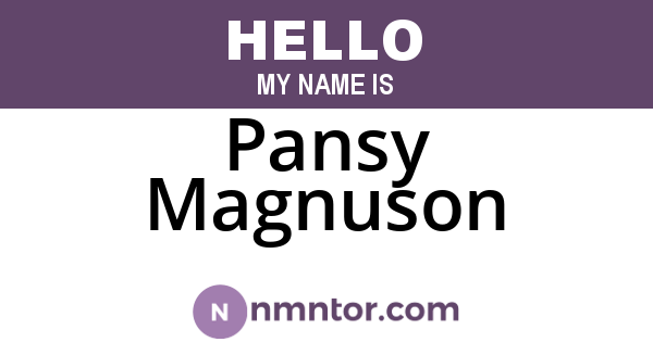 Pansy Magnuson