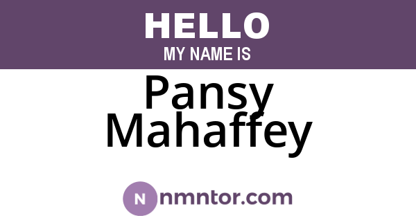 Pansy Mahaffey