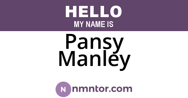 Pansy Manley