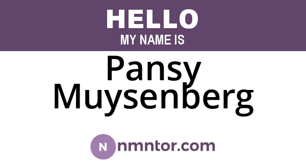 Pansy Muysenberg