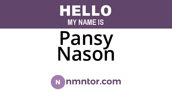 Pansy Nason