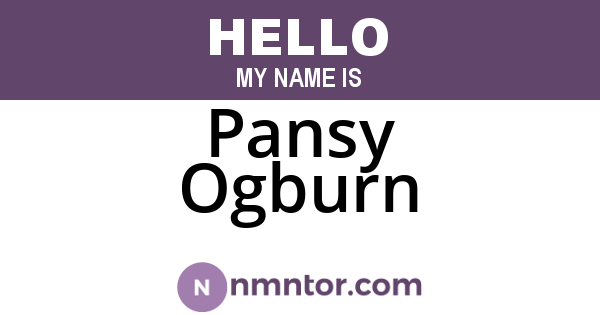 Pansy Ogburn