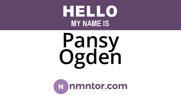 Pansy Ogden