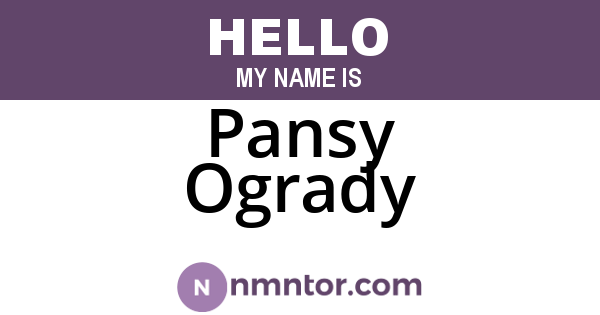 Pansy Ogrady
