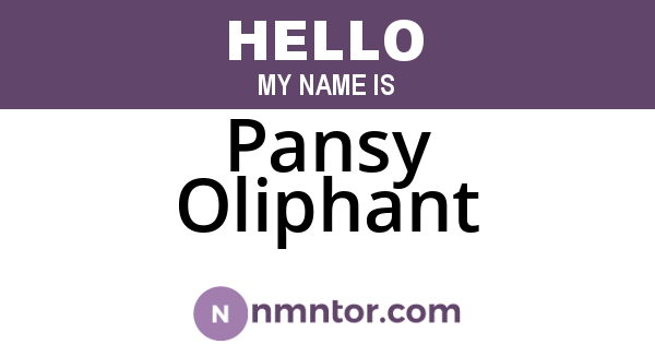 Pansy Oliphant