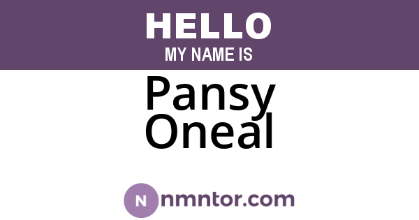Pansy Oneal