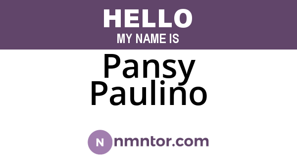 Pansy Paulino