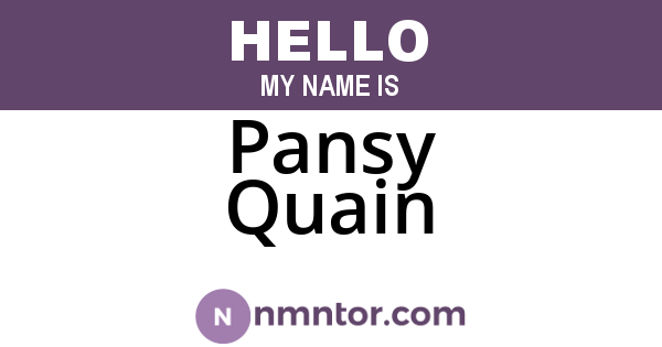 Pansy Quain