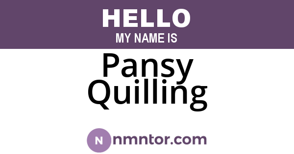 Pansy Quilling