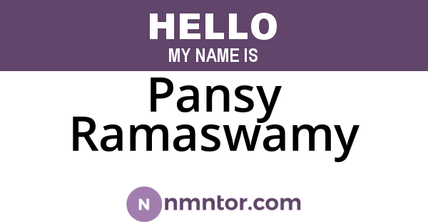 Pansy Ramaswamy
