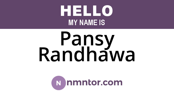 Pansy Randhawa