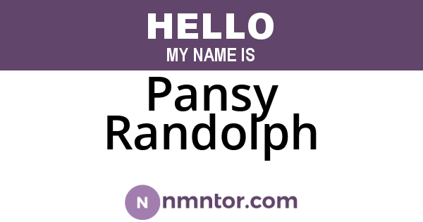 Pansy Randolph
