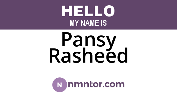 Pansy Rasheed