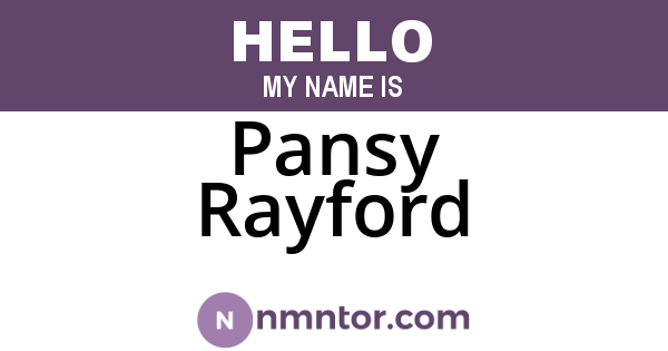 Pansy Rayford