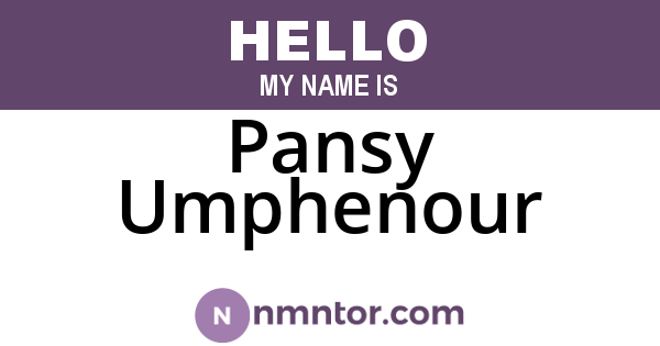 Pansy Umphenour
