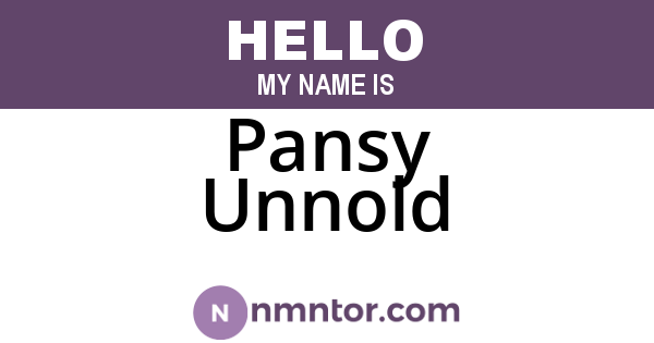 Pansy Unnold