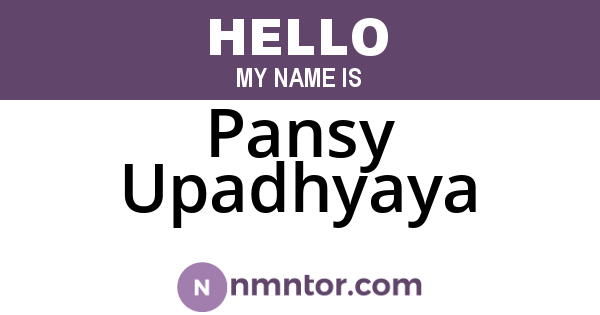 Pansy Upadhyaya