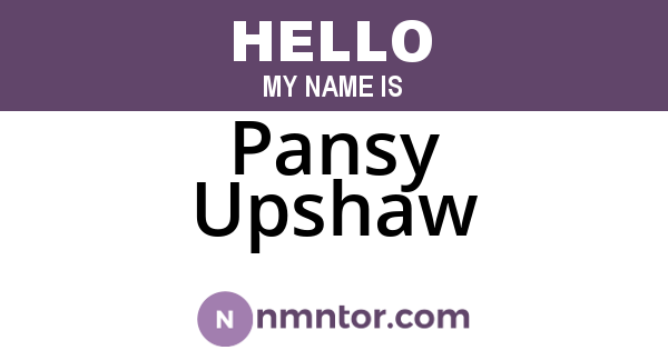 Pansy Upshaw