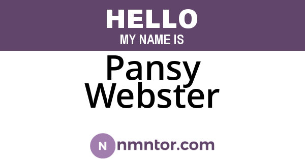 Pansy Webster