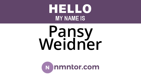 Pansy Weidner