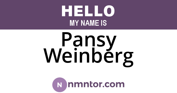 Pansy Weinberg