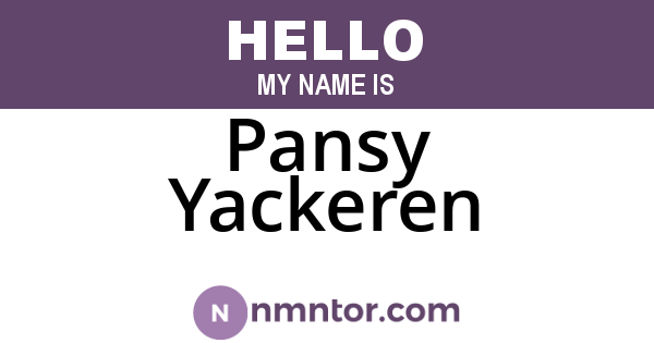 Pansy Yackeren