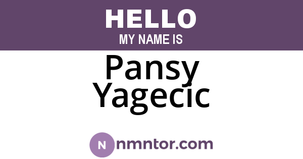 Pansy Yagecic