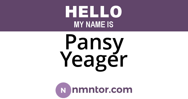 Pansy Yeager