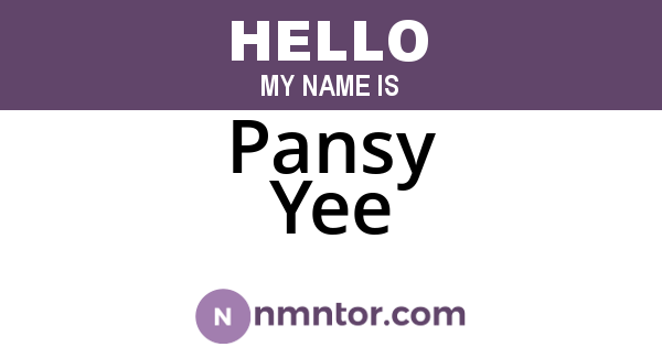 Pansy Yee