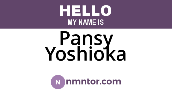 Pansy Yoshioka