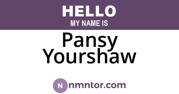 Pansy Yourshaw