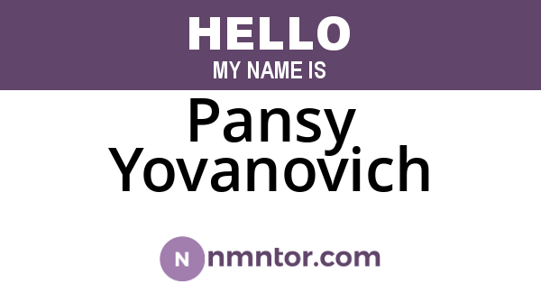 Pansy Yovanovich
