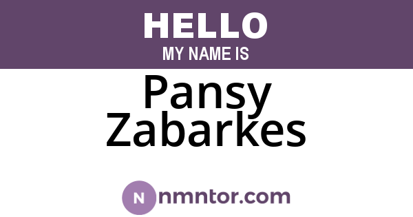 Pansy Zabarkes
