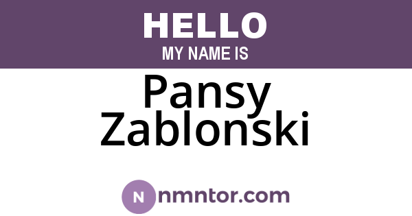 Pansy Zablonski
