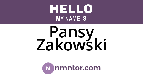 Pansy Zakowski