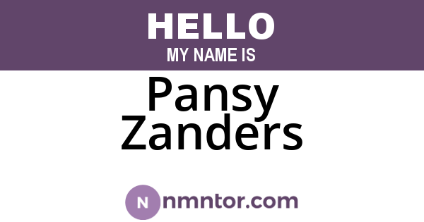 Pansy Zanders