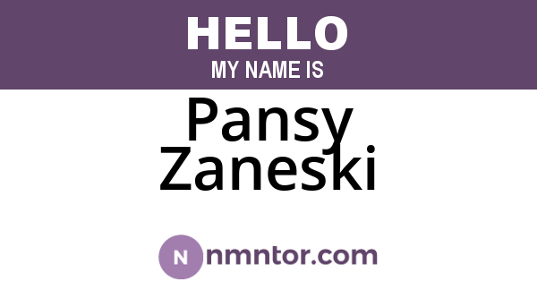 Pansy Zaneski