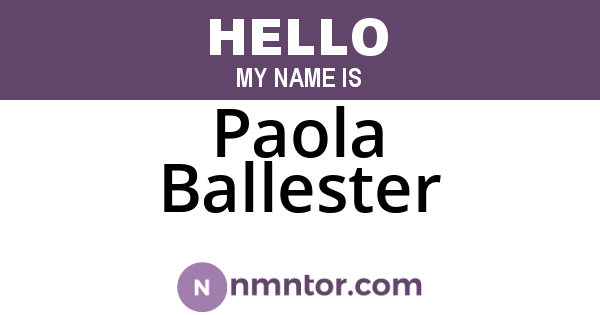 Paola Ballester