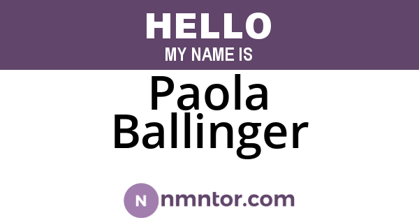 Paola Ballinger