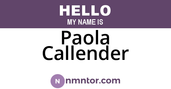 Paola Callender