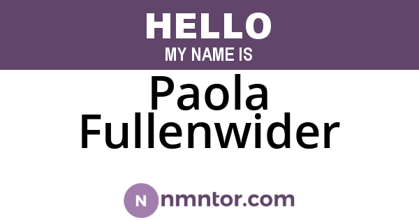 Paola Fullenwider