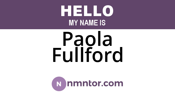 Paola Fullford