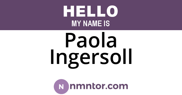 Paola Ingersoll
