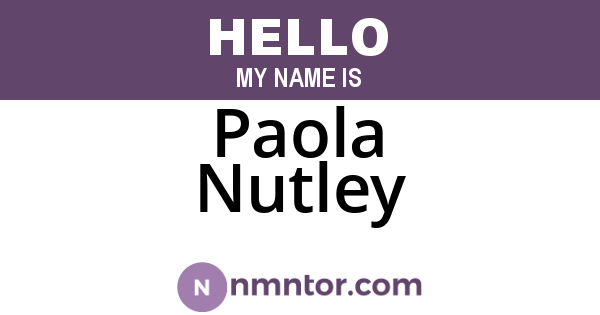 Paola Nutley